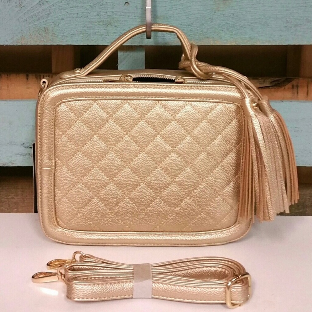 Lux Metallic Top Handle Bag